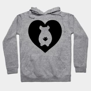 Chinchilla Heart Silhouette for Chinchilla Lovers, Black Hoodie